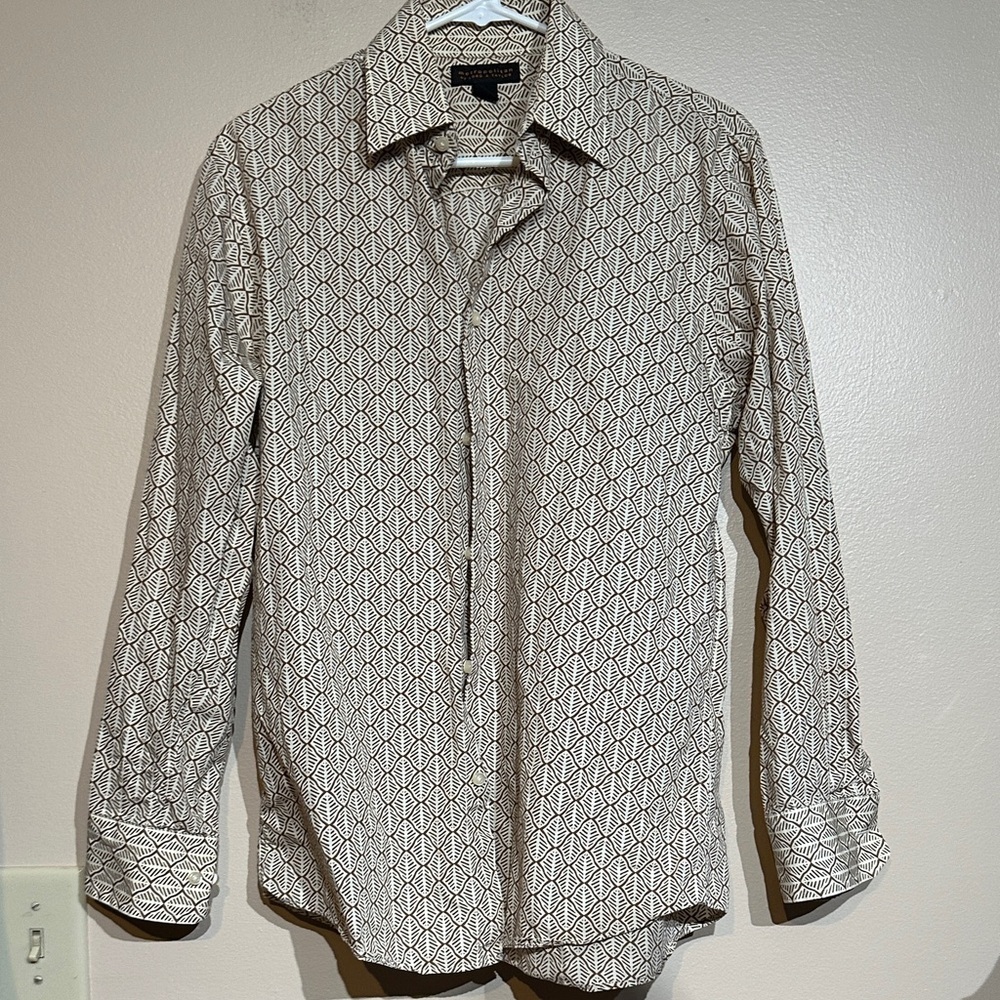 Lord & Taylor Men's White Geometric Button Down Shirt